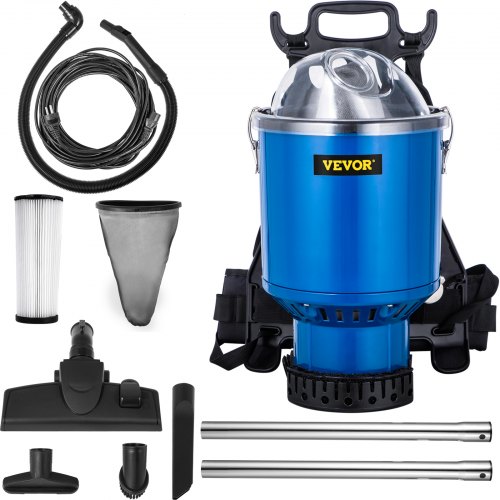 VEVOR Backpack Vacuum, 3.6qt Backpack Vacuum Cleaner, 5-IN-1 Lightweight Backpack Vacuum, HEPA Filtration Vacuum Backpack, Comm
