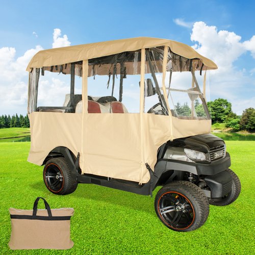 VEVOR Golf Cart Enclosure, 4-Person Golf Cart Cover, 4-Sided Fairway Deluxe, 300D Waterproof Driving Enclosure with Transparent