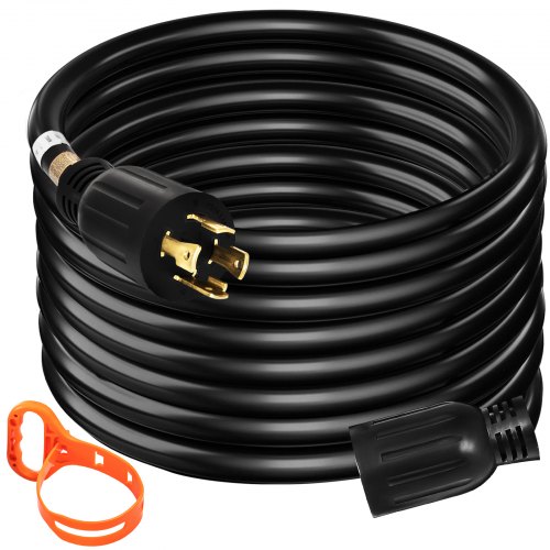 VEVOR  50Ft 30 Amp Generator Extension Cord 4 Wire 10 Gauge Generator Cord 125V 250V Generator Power Cord Twist Lock Connectors