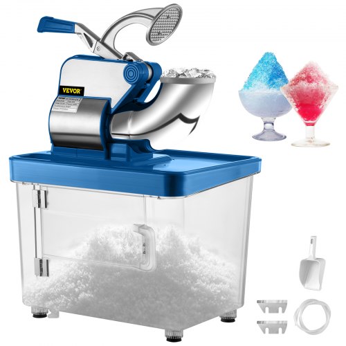 VEVOR 110V Commercial Ice Crusher 440LBS/H, ETL Approved 300W Electric Snow Cone Machine with Dual Blades, Stainless Steel Shav