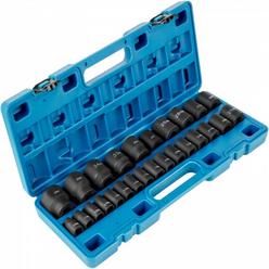 VEVOR Impact Socket Set 1/2 Inches 26 Piece Impact Sockets, Shallow Socket, 6-Point Sockets, Rugged Construction, CR-M0, 1/2 In