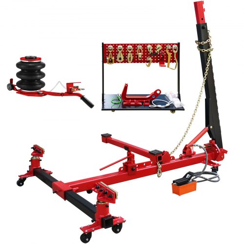 VEVOR Auto Body Frame Straightener 10 Ton PSI Air Pump Frame Puller Portable Auto Body Puller Frame Straightener with Clamps an