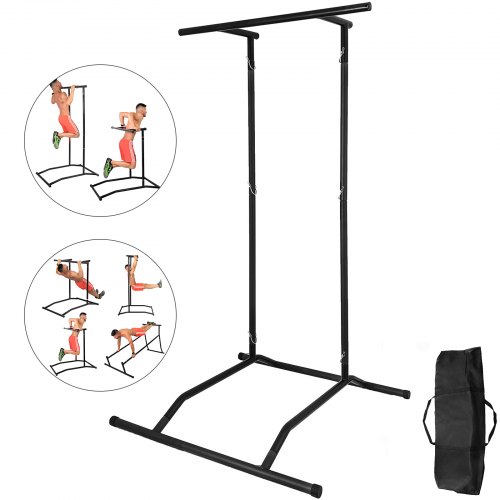 VEVOR 220LBS Pull Up Dip Station Power Tower Station Multi-Station Power Tower Workout Pull Up Station with Carry Bag for Home 