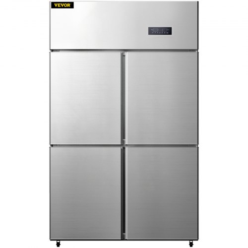 VEVOR Commercial Refrigerator, 27.5 Cu.Ft Upright Refrigerator, 48" Side by Side Freezer, Stainless Steel Merchandiser Refriger