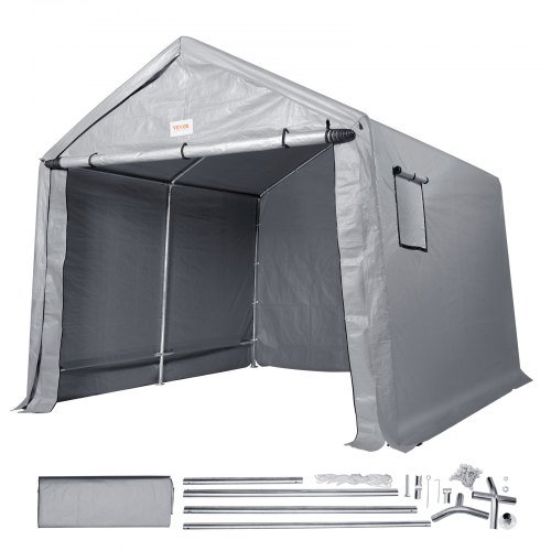 VEVOR Portable Shed Outdoor Storage Shelter, 10 x 10 x 8.5 ft Heavy Duty All-Season Instant Storage Tent Tarp Sheds with Roll-u