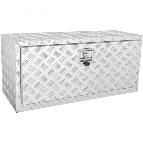 VEVOR Underbody Truck Box, 36"×17"×18" Pickup Storage Box, Heavy Duty Aluminum Diamond Plate Tool Box with Lock and Keys, Water