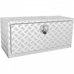 VEVOR Underbody Truck Box, 36"×17"×18" Pickup Storage Box, Heavy Duty Aluminum Diamond Plate Tool Box with Lock and Keys, Water