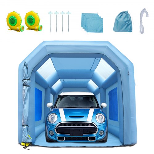 VEVOR Inflatable Paint Booth, 20x10x8ft Inflatable Spray Booth, High Powerful 480W+750W Blowers Spray Booth Tent, Car Paint Ten