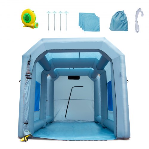 VEVOR Inflatable Paint Booth, 13x10x9ft Inflatable Spray Booth, 900W High Powerful Blowers Spray Booth Tent, Car Paint Tent Air