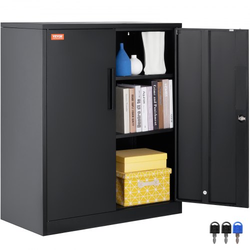 VEVOR Metal Storage Cabinet with 2 Magnetic Doors and 4 Adjustable Shelves, 200 lbs Capacity per Shelf, Locking Steel Storage C