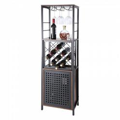 VEVOR 18 Inch Industrial Bar Cabinet, Wine Table for Liquor and Glasses, Sideboard Buffet Cabinet with Glass Holder & Wine Rack