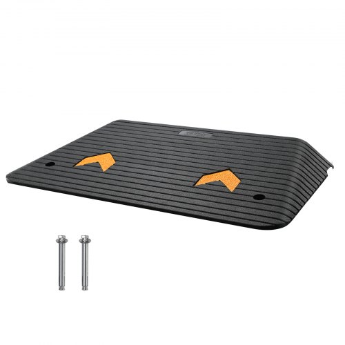 VEVOR Upgraded Rubber Threshold Ramp, 3.5" Rise Door Ramp with 1 Channel, Natural Rubber Car Ramp with Non-Slip Textured Surfac