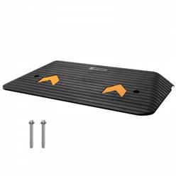 VEVOR Upgraded Rubber Threshold Ramp, 3" Rise Door Ramp with 1 Channel, Natural Rubber Car Ramp with Non-Slip Textured Surface,