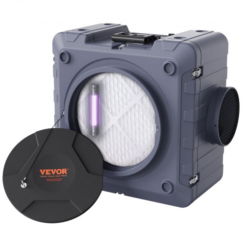 VEVOR Air Scrubber with 3-Stage Filtration, Stackable Negative Air Machine 800 CFM, Air Cleaner with MERV10, Carbon, H13 HEPA, 