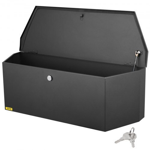 VEVOR Trailer Tongue Box, Carbon Steel Tongue Box Tool Chest, Heavy Duty Trailer Box Storage with Lock and Keys, Utility Traile