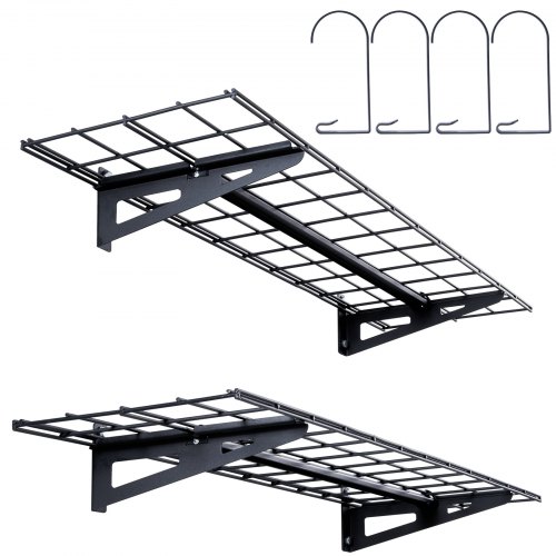 VEVOR Garage Storage Shelving, 2 Pack, 4 x 1 ft Heavy Duty Garage Shelves Wall Mounted, 400 lbs Load Capacity(Total) Garage Sto