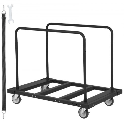 VEVOR Drywall Cart, 1800 LBS Panel Dolly Cart with 45.28" x 29.13" Deck and 5" Swivel Wheels, Heavy-Duty Drywall Sheet Cart, Ha