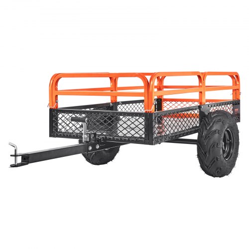 VEVOR Heavy Duty Steel ATV Dump Trailer, 1500-Pound Load Capacity 15 Cubic Feet, Tow Behind Dump Cart Garden Trailer, with Remo