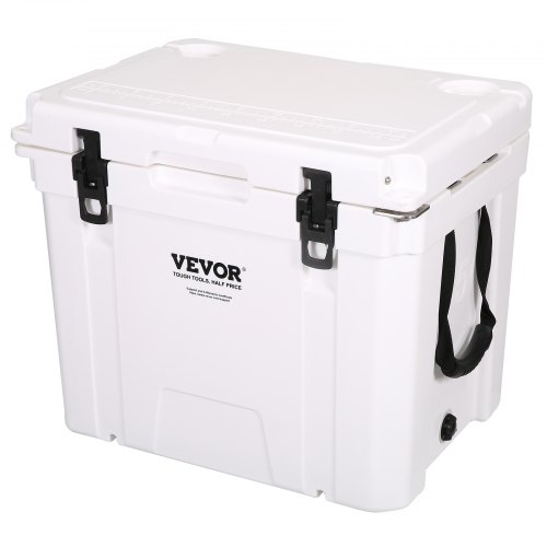 VEVOR Insulated Portable Cooler, 45 qt, Holds 45 Cans, Ice Retention Hard Cooler with Heavy Duty Handle, Ice Chest Lunch Box fo
