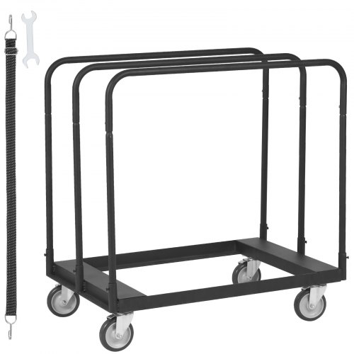 VEVOR Drywall Cart, 1500 LBS Panel Dolly Cart with 36.02" x 24.02" Deck and 5" Swivel Wheels, Heavy-Duty Drywall Sheet Cart, Ha