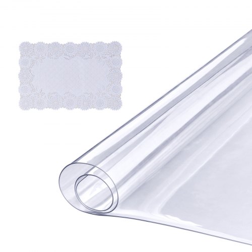 VEVOR Clear Table Cover Protector, 36" x 72" Table Cover, 1.5 mm Thick PVC Plastic Tablecloth, Waterproof Desktop Protector for