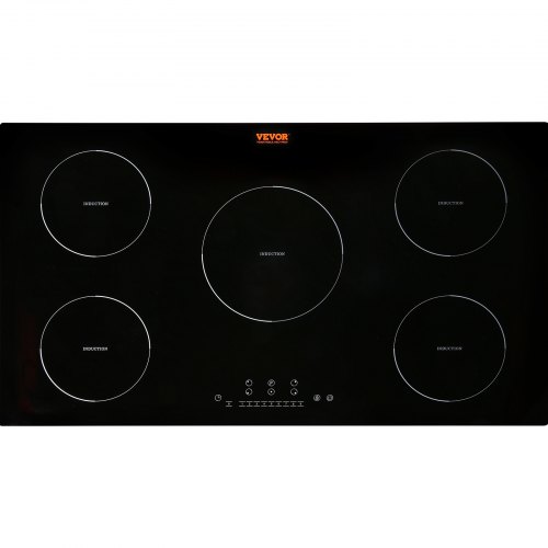 VEVOR Electric Cooktop, 5 Burners, 36'' Induction Stove Top, Built-in Magnetic Cooktop 9200W, 9 Heating Level Multifunctional B