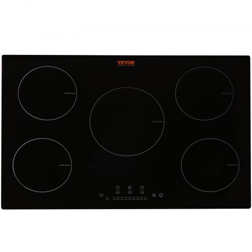 VEVOR Electric Cooktop, 5 Burners, 30'' Induction Stove Top, Built-in Magnetic Cooktop 9200W, 9 Heating Level Multifunctional B