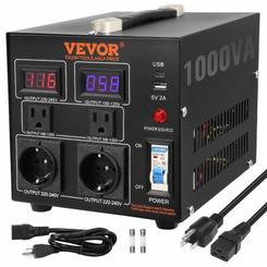 VEVOR Voltage Converter Transformer, 1000W, Heavy Duty Step Up/Down Transformer, Convert from 110 Volt to 220 Volt and  from 22