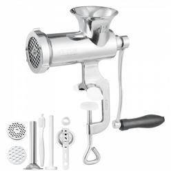 VEVOR Manual Meat Grinder, 304 Stainless Steel Hand Meat Grinder with Steel Table Clamp, Meat Mincer Sausage Maker & 2 Cutting 