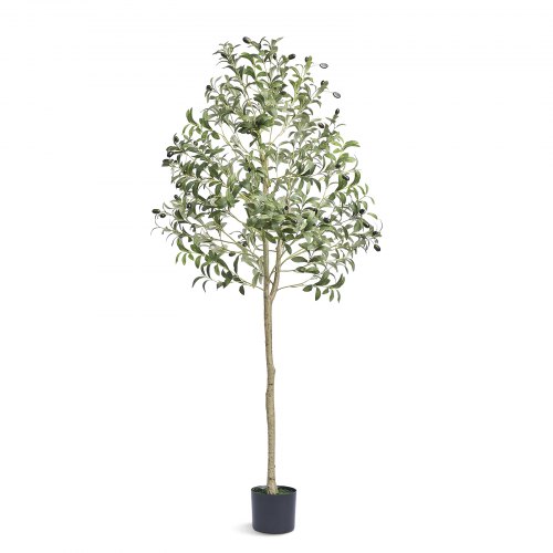 VEVOR Artificial Olive Tree, 5 FT Tall Faux Plant, Secure PE Material & Anti-Tip Tilt Protection Low-Maintenance Plant, Lifelik