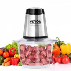 VEVOR Food Processor, Electric Meat Grinder with 4 Stainless Steel Blades, 400W Electric Food Chopper, 5 Cup Glass Bowl, 2 Spee