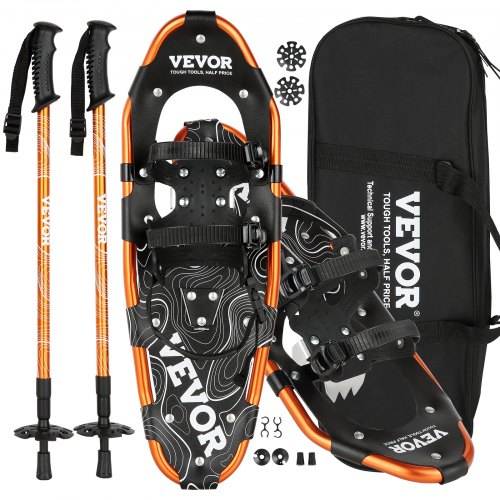 VEVOR 25 inch Light Weight Snowshoes for Women Men Youth Kids, Aluminum Alloy Frame Terrain Snow Shoes, Snowshoes Set with Trek