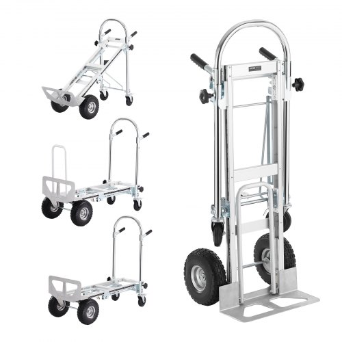 VEVOR Aluminum Folding Hand Truck, 4 in 1 Design 1000 lbs Capacity, Heavy Duty Industrial Collapsible cart, Dolly Cart with Rub