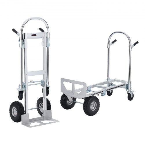VEVOR Aluminum Folding Hand Truck, 2 in 1 Design 1000 lbs Capacity, Heavy Duty Industrial Collapsible cart, Dolly Cart with Rub