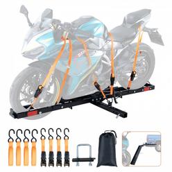 VEVOR Motorcycle Carrier, 600 LBS Steel Motorcycle Carrier Hitch Mount with Loading Ramp, Scooter Dirt Bike Trailer Hauler with