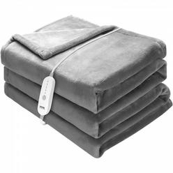 VEVOR Heated Blanket Electric Throw, 72" x 84" Full Size, Soft Flannel Heating Blanket with 10 Hours Timer Auto-off & 5 Heating