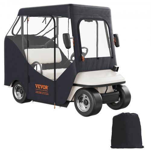 VEVOR Golf Cart Enclosure, 600D Polyester Driving Enclosure with 4-Sided Transparent Windows, 2 Passenger Club Car Covers Unive