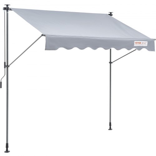 VEVOR Manual Retractable Awning, 118" Outdoor Retractable Patio Awning Sunshade Shelter, Adjustable Patio Door Window Awning Ca