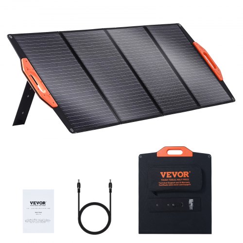 VEVOR Portable Monocrystalline Solar Panel, Monocrystallin120W Foldable e  ETFE Solar Charger, 23% Efficiency Solar Panel with T