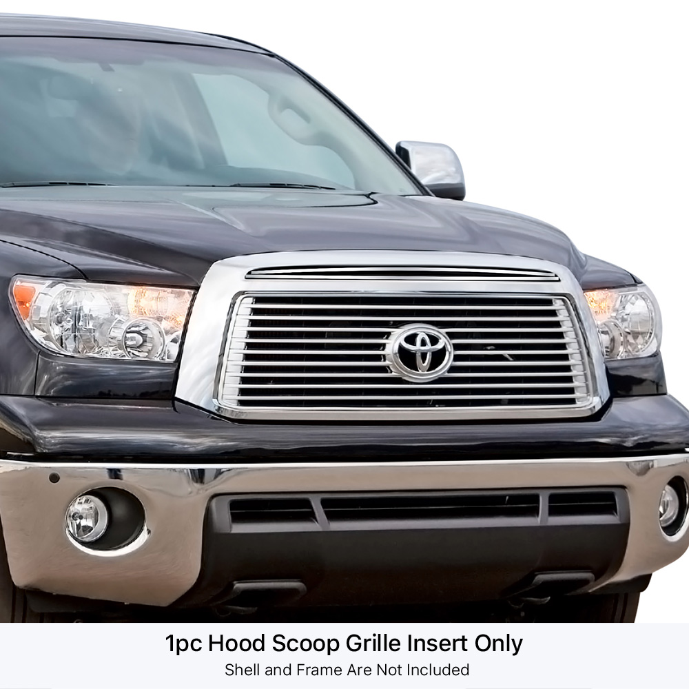 APS 2010-2013 Toyota Tundra Hood Scoop Stainless Steel Billet Grille 8x6 horizontal billet