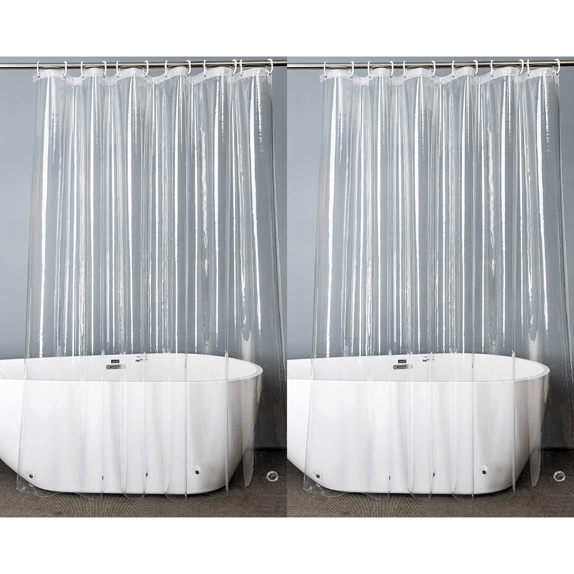 Bargain Honcho 2-Pack Premium Heavy Weight Durable Lasting ExtraLong Length Clear Shower Curtain Liner