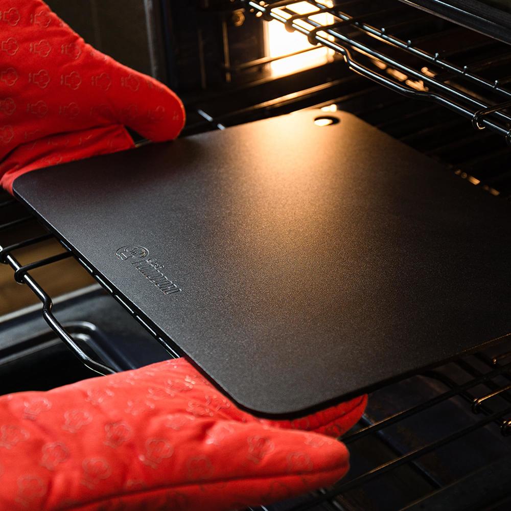Chef Pomodoro Pizza Steel for Oven, 16 x 13.5 x 0.25 Thick, Baking Steel for Oven, Baking Steel Pizza Stone
