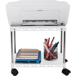 Zbrands Printer Stand, Printer Cart, Under Desk Printer Stand 15" X 10.6" (mini, White)