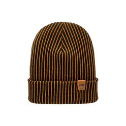HAAKWEAR Cuffed Wide Ribbed Striped Beanie, Limited Edition, Orange/Black, Made in USA