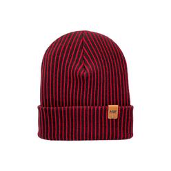 HAAKWEAR Cuffed Wide Ribbed Striped Beanie, Limited Edition, Red/Black, Made in USA