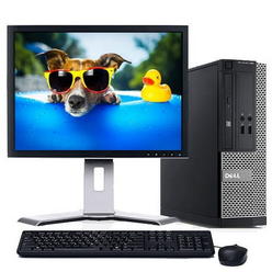 Dell Desktop Computer Intel i5 Processor 16GB Memory 1TB HD DVD WiFi with a 22" LCD Windows 10 PC - Refurbished
