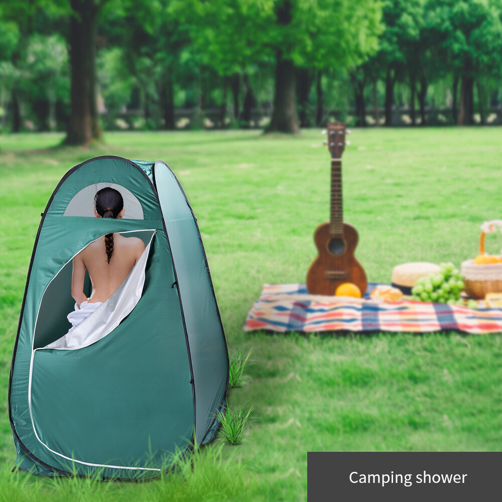 MABOZOO Portable Shower Pan, 41" X 41" X 10" Outdoor Shower Base Foldable Shower Base With Drain Pipe Camping Shower Mat