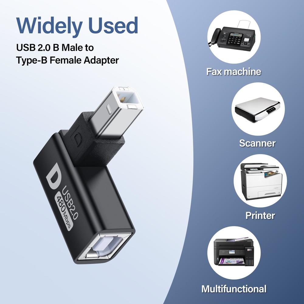 Printer Usb Interface Card SinLoon Usb 2.0 Type B Printer Adapter 90 Degree Type-B Male To Female ...