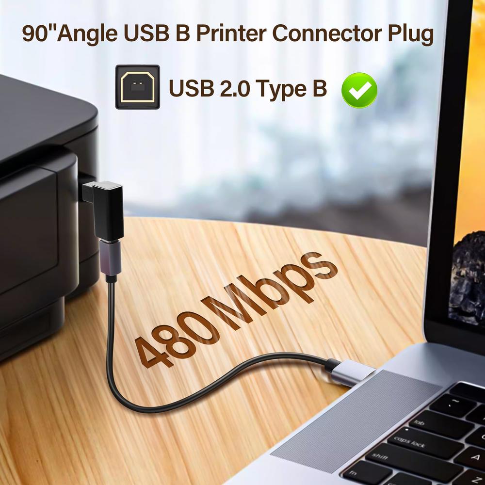 Printer Adapter Scanner SinLoon Usb 2.0 Type B Printer Adapter 90 Degree Type-B Male To Female ...
