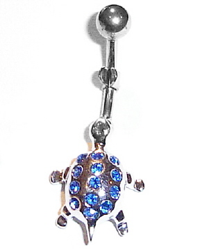 JKL Belly Button Ring Navel Turtle Body Jewelry Dangle 14 Gauge
